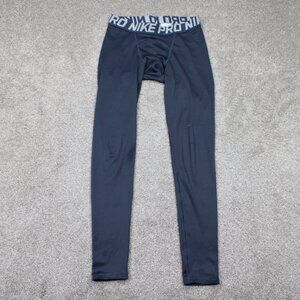 Nike Pro Compression Dri Fit Max Pants Mens Small Blue Stretch w/ 28" inseam